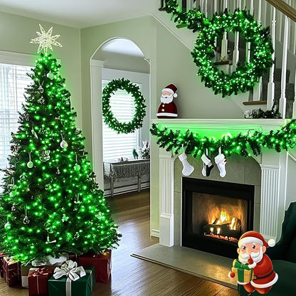 JMEXSUSS 250 LED Green String Lights - 91.5ft Christmas Lights Outdoor Waterproof, 8 Lighting Modes, Connectable Christmas Tree Light for Yard Patio Party Halloween Christmas Decorations