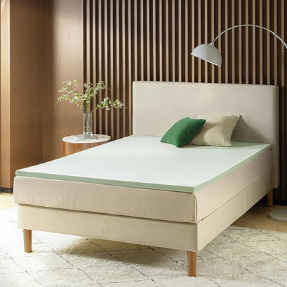 ZINUS 2 Inch Green Tea Memory Foam Mattress Topper, Smaller, More Convenient WonderBox Packaging, Pressure-Relieving Layers, CertiPUR-US Certified, King