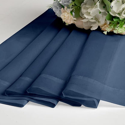 Aiyufeng Navy Blue Sheer Window Curtain Panels 54 Inch, Set of 2, Light Filtering Solid Voile Kitchen Curtains Drapes for Small Window/Kid's Room/Bathroom/Living Room/Bedroom, Rod Pocket, 40W x 54L
