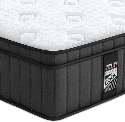 King Mattress, 12 Inch Hybrid Mattress in a Box with Gel Memory Foam and Pocket Spring, Medium Firm Feel, Cooler Sleep & Pressure Relief, 76 * 80 * 12, 120 Nights Risk-Free Trial