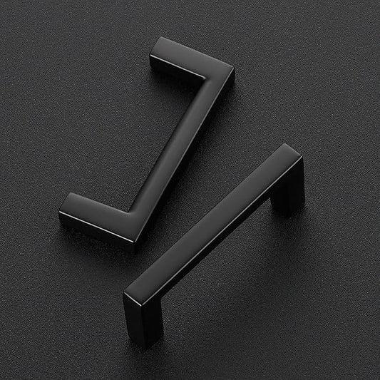 Ravinte 5 Pack Matte Black Cabinet Pulls, 2-1/2 Inch (64mm) Hole Center Slim Kitchen Handles, Square Drawer Pulls for Cabinets & Cupboards, Hardware