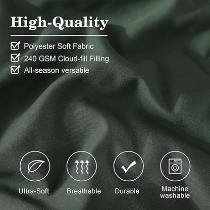 Monbix California King Size Comforter Set - 7 Pieces Bed in a Bag California King, Deep Forest Bedding Sets with Comforter, All Seasons Bed Set with Sheets, Pillowcases & Shams