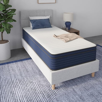 NapQueen Twin Size, 10 Inch New Victoria Hybrid Cooling Gel Infused Pocket Spring and Memory Foam Mattress, Bed in a Box, CertiPUR-US Certified