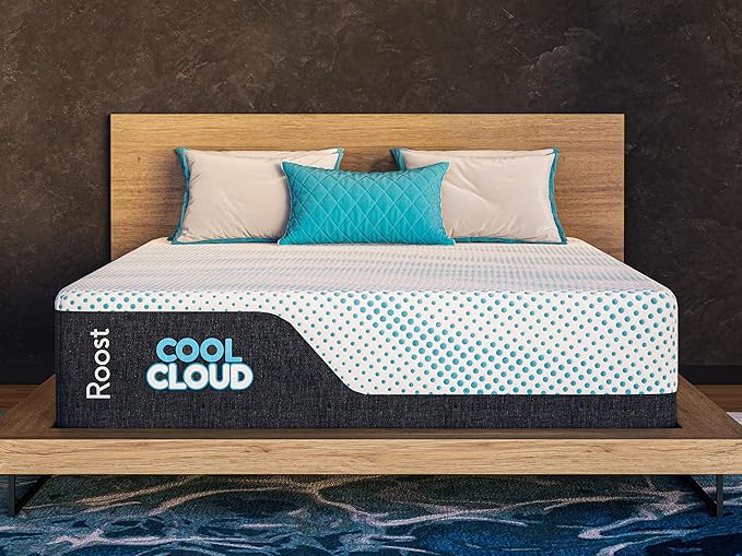 ROOST SLEEP Memory Foam Mattress, 14-Inch California King – Cool Cloud Gel Foam Bed with Soft Support and Cooling Relief – Spacious Pressure-Relieving Mattress
