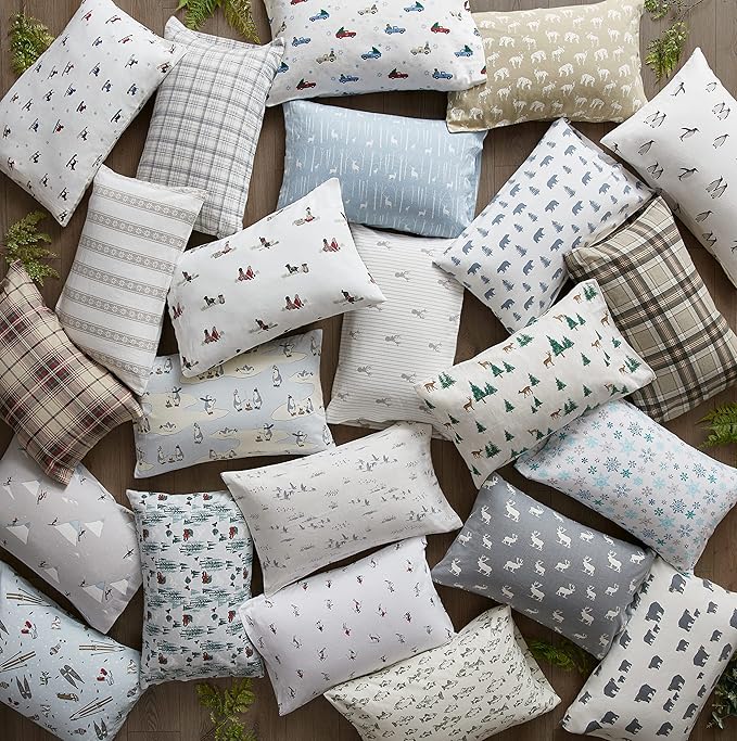 Eddie Bauer - Full Sheets, Cotton Flannel Bedding Set, Brushed For Extra Softness, Cozy Home Decor (School of Fish, Full)