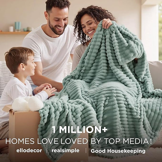 Bedsure GentleSoft Blankets Queen Size for Bed - Cozy Soft Blankets for Women, Cute Large Fleece Throws for Girls, Sage Green, 90x90 Inches