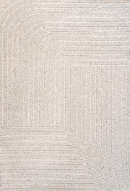 Eyely NCS101A-5 Scandinavian Odense Minimalist Angle Geometric Indoor Area Rug, Modern, Contemporary, Coastal, Bohemian, Bedroom, Kitchen, Living Room, Non Shedding, Ivory/Cream, 5' x 8'