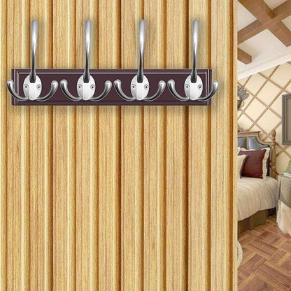 IBosins 6 Pack Big Heavy Duty Three Prongs Coat Hooks Wall Mounted with 24 Screws (Two Types of Screws Included) Retro Double Utility Rustic Hooks for Thick Coat, Big Heavy Bags (Matte Nickel)