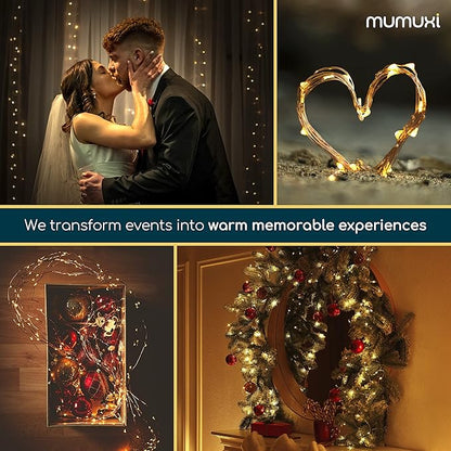 MUMUXI Battery Operated LED Fairy Lights, 16 Pack, 10ft Warm White, Waterproof, Energy Efficient, Indoor Outdoor Usage