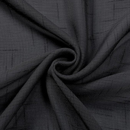 Aiyufeng Kirei 2 PCS Black Sheer Textured Curtains 36 inch Length, Faux Linen Textured Soft Elegant Short Cafe Curtains for Farmhouse Bathroom Bedroom Small Windows, Each 30Wx36L inch