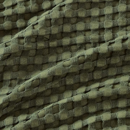 Bedsure Cooling Cotton Waffle Full Size Blanket - Lightweight Breathable Blanket of Rayon Derived from Bamboo for Hot Sleepers, Luxury Throws for Bed, Couch and Sofa, Green, 80x90 Inches