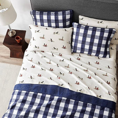 Eddie Bauer - King Sheet Set, Warm Breathable Cotton Flannel Bedding with Deep Pockets, Brushed for Extra Softness, Cozy Home Decor, Oeko-Tex Certified (Retriever Adventure, King)