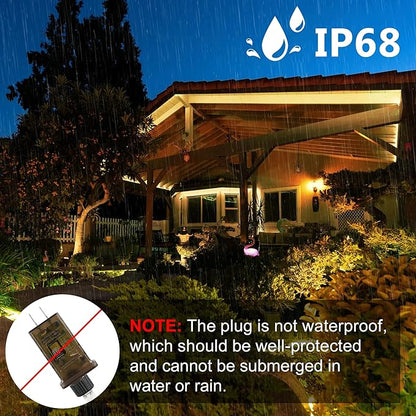 100ft 1200 LED Rope Lights Outdoor, Connectable Warm White Rope Lights Plug in, Outdoor String Lights Waterproof Decorative Lighting for Deck Patio Backyard Garden Pool Camping Room Indoor Décor
