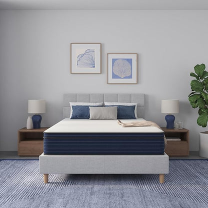 NapQueen King Size, 12 Inch New Victoria Hybrid Cooling Gel Infused Pocket Spring and Memory Foam Mattress, Bed in a Box, CertiPUR-US Certified