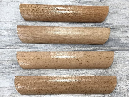 10Pcs 3.54" Wood Solid Furniture Pulls Handles, Painted Smoothly Wooden Handles Cupboard Closet Drawer Handle Pull,Hole Dis.2.52"