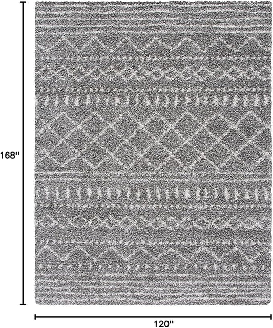SAFAVIEH Arizona Shag Collection Area Rug - 10' x 14', Brown & Ivory, Moroccan Design, Non-Shedding & Easy Care, 1.6-inch Thick Ideal for High Traffic Areas in Living Room, Bedroom (ASG741B)