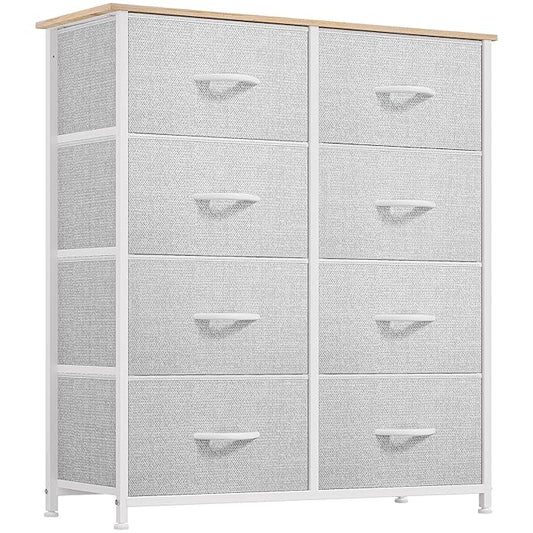 YITAHOME Dresser for Bedroom, Fabric 8 Drawers, Tall Dresser with Fabric Bins, Storage Tower Unit, Chest of Drawers for Living Room, Hallway, Closets