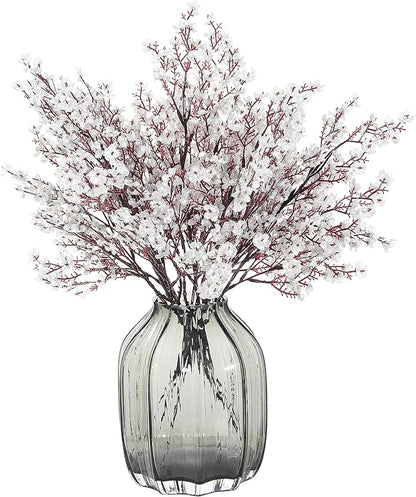 JAKY-Global Babys Breath Fabric Cloth Artificial Flowers 6 Bundle European Fake Silk Plants Decor Wedding Party Decoration Bouquets Real Touch DIY Home Garden (Silver 6pcs)