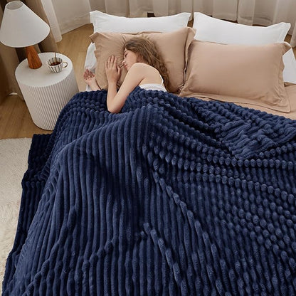 Bedsure GentleSoft Blue Fleece Blanket for Couch - Cozy Soft Blankets for Women, Cute Small Throws for Girls, 108x90 Inches