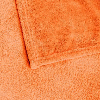 BEDELITE Fleece Blankets Queen Size Orange Throw Blankets for Bed, Luxury Plush Cozy Fuzzy Blanket 90x90 inches, Super Soft & Warm Blankets for All Seasons