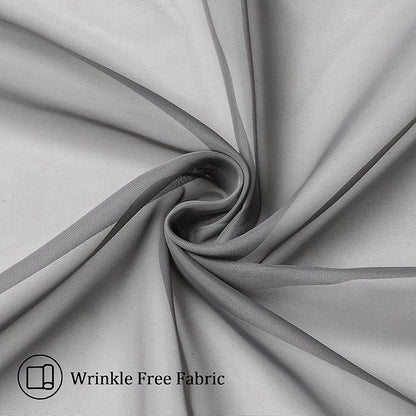 Aiyufneg 2 Panels Grey Sheer Valance - Short Fresh Sheer Curtain Valances for Windows Basement Semi Sheer Valances for Kitchen Window, Dual Rod Pocket (Grey, 40 by 14 Inches Long)