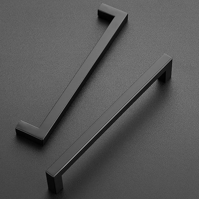 Ravinte 40 Pack 7-1/2 Inch Kitchen Square Cabinet Handles Matte Black Drawer Pulls Hardware for Cabinets Cupboards, FX192HS40