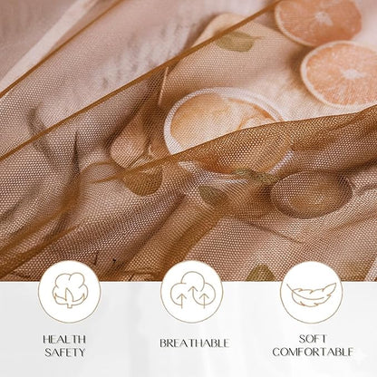 Akiky Canopy Bed Curtain with Lights Bed Drapes for Girls Adults Soft Bed Canopy Scarf for Bed Room Decoration (King, Coffee)