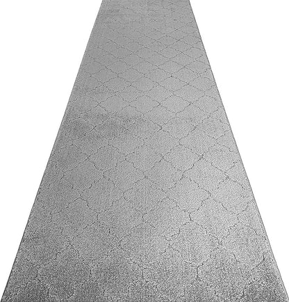 Custom Size Modern Runner Rug Carpet for Hallway Entryway Foyer Kitchen, Slip Resistant Latex Rubber Backed 31 inch Wide X Customized Length, Clouds Grey, 31 inch X 15 feet