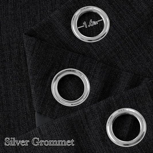 NICETOWN Faux Linen Black Blackout Curtains 84 inches Long for Living Room - Privacy Panels for Bedroom, Modern Farmhouse Style Easy Care Grommet Top, 2 Panels, W52 by L84