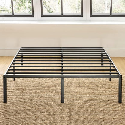 Best Price Mattress 14 Inch Metal Platform Beds w/ Heavy Duty Steel Slat Mattress Foundation (No Box Spring Needed), Queen, Black