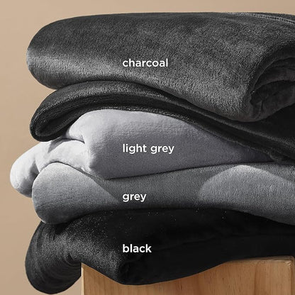 Bedsure GentleSoft Twin XL Fleece Blanket Dorm Bedding - Lightweight Soft Cozy Blankets for Bed, Sofa, Couch, Travel, Camping, Black, 66"x90"