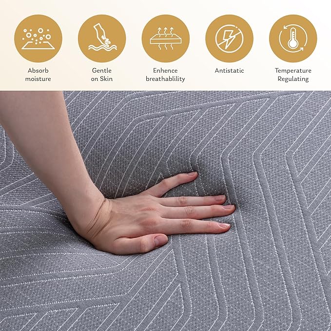 EGOHOME 10 Inch King Mattress, Copper Gel Cooling Memory Foam Mattress for Back Pain Relief,Therapeutic Double Mattress Bed in a Box, Made in USA, CertiPUR-US Certified, 76x80x10 Black