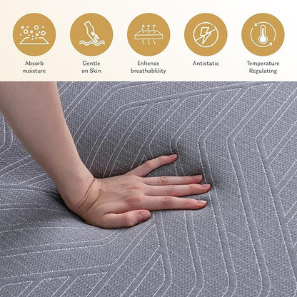 EGOHOME 12 Inch Twin XL Mattress, Copper Gel Cooling Memory Foam Mattress for Back Pain Relief,Therapeutic Mattress Bed in a Box, Made in USA, CertiPUR-US Certified, 38x80x12 Black