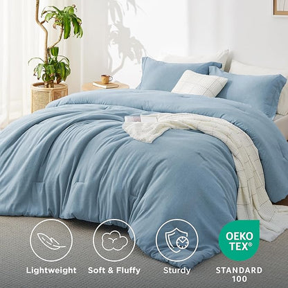Bedsure Twin/Twin XL Comforter Set - Storm Blue Soft Bedding for All Seasons, Cationic Dyed Bed Set, 2 Pieces, 1 Twin Size Comforter (68"x88") and 1 Pillow Sham (20"x26"+2")