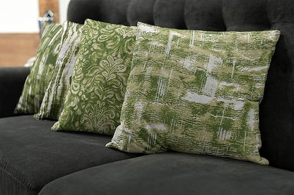 Ambesonne Vintage Throw Pillow Cushion Case Pack of 4, Abstract Grunge Effect Brushstrokes and Waving Striping Stains Paisley Drops, Modern Accent Double-Sided Digital Printing, 20", Khaki Olive Green