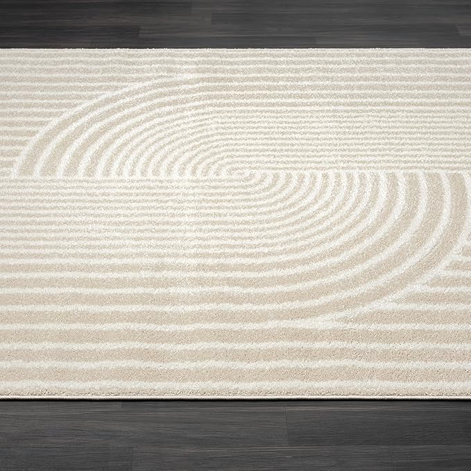 Abani Area Rug for Living Room - Nuevo 2' 6" x 6' Beige Arch Pattern Area Rug, Soft and Durable Living Room Rug, Stain and Fade Resistant, Chic Modern Design, Pet & Kid Friendly