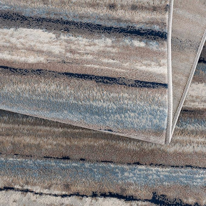 RUG BRANCH Havana 2' x 6' (2' X 5'11") Scandinavian Indoor Runner Rug, Contemporary, Blue Brown - Entryway, Hallway, Bathroom, and Kitchen