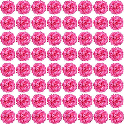 Auihiay 64pcs Hydrangea Artificial Flowers, Rose Red Artificial Hydrangea Flowers, Silk Hydrangea Heads with Stems for Garden, Home Party Baby Shower DIY Wedding Centerpiece (Rose Red)