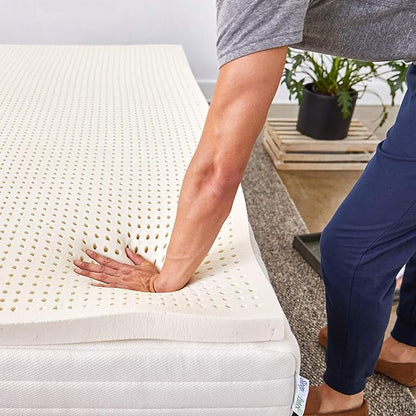 Pure Green Natural Latex Mattress Topper - Firm - 1 Inch - Full Size (GOLS Certified Organic)