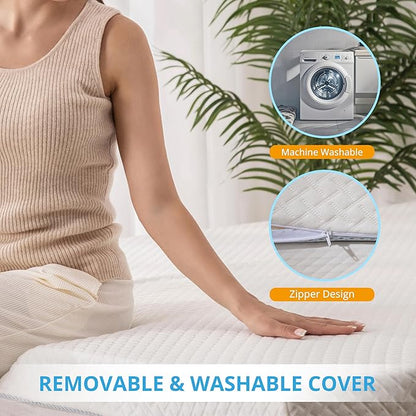 EGO Gel Memory Foam Mattress Topper, 2 Inch Twin with Removable Breathable Soft Cover, Cooling Bed Topper for Comfort Body Support & Pressure Relief, CertiPUR-US Certified