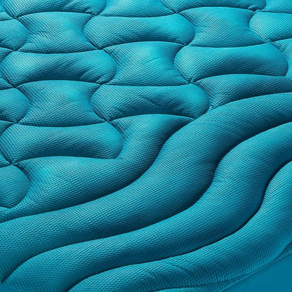 SLEEP ZONE Full Size Cooling Mattress Pad for Double Bed, Premium Zoned Quilted Mattress Topper, Wrap Around Mattress Protector Cover, Machine Wash Durable, Deep Pocket 8-21 inch, Teal, Full