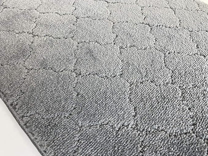 Custom Cut Non-Slip Runner Rug – 31" by 8 ft – Gripping Rubber Back – Cloud Grey – Perfect for Wide Hallways