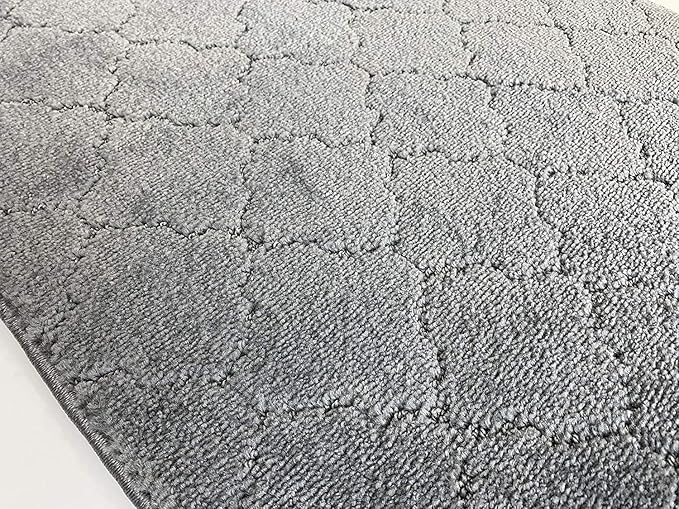 Custom Size Modern Runner Rug Carpet for Hallway Entryway Foyer Kitchen, Slip Resistant Latex Rubber Backed 31 inch Wide X Customized Length, Clouds Grey, 31 inch X 7 feet