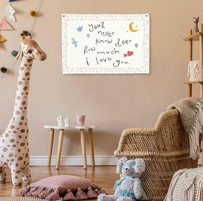 Nursery Rectangular Canvas Banner-Boho Flag Wall Decor for Toddler Boy Girl Kids,Baby Room Above Crib Bedroom Playroom Reading Room Decor-Baby Shower Birthday Christmas Gift-You'll Never Know Dear