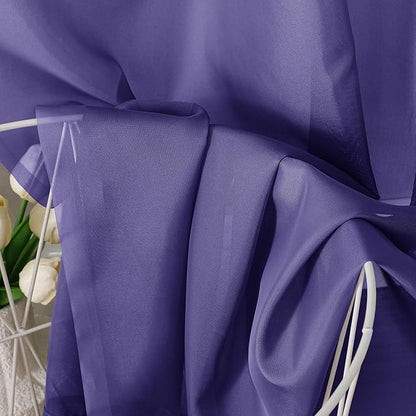 Aiyufeng Purple Sheer Curtains 90 Inches Long 2 Panels Set, Light Filtering Soft Airy Voile Rod Pocket Purple Sheer Window Drapes for Bedroom Living Room, Each 42Wx90L Inches