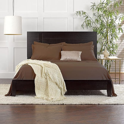 California King Sheets by Pure Bamboo, Genuine 100% Organic Viscose Derived from Bamboo Bed Sheet Set, Soft & Cooling, Double Stitching, Lifetime Quality Promise (California King, Coconut Husk)