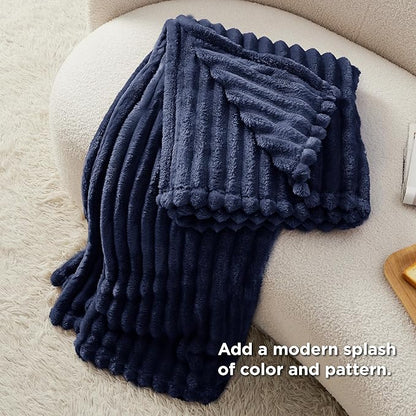 Bedsure GentleSoft Blue Fleece Blanket for Couch - Cozy Soft Blankets for Women, Cute Small Throws for Girls, 50x60 Inches
