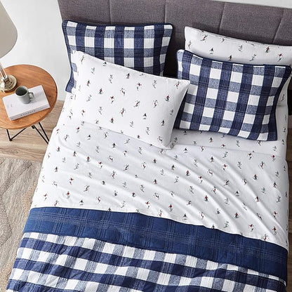 Eddie Bauer - Queen Sheets, Cotton Flannel Bedding Set, Brushed for Extra Softness, Cozy Home Decor (Rookeries, Queen)