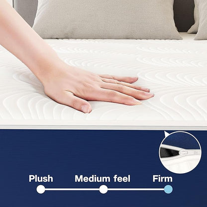 Swbvs Firm Double Mattress, 12 Inch Cooling Memory Foam Full Size Mattress with Removable Zippered Cover for Easy Cleaning, Pressure Relief & Firm Support