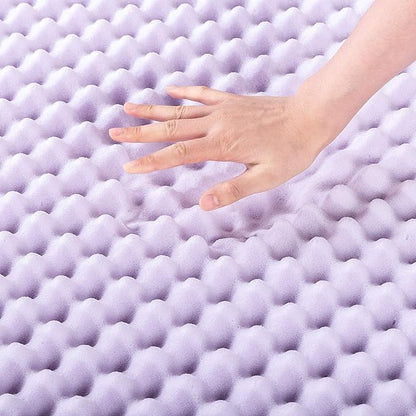 Best Price Mattress 4 Inch Egg Crate Memory Foam Mattress Topper with Soothing Lavender Infusion, CertiPUR-US Certified, Dorm Essentials, Twin XL